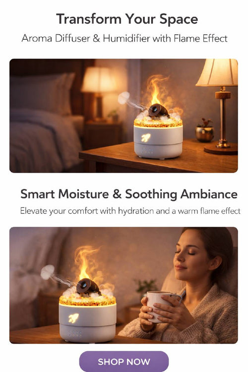 VibeSmart™ FlameAura Smart Humidifier & Aroma Diffuser